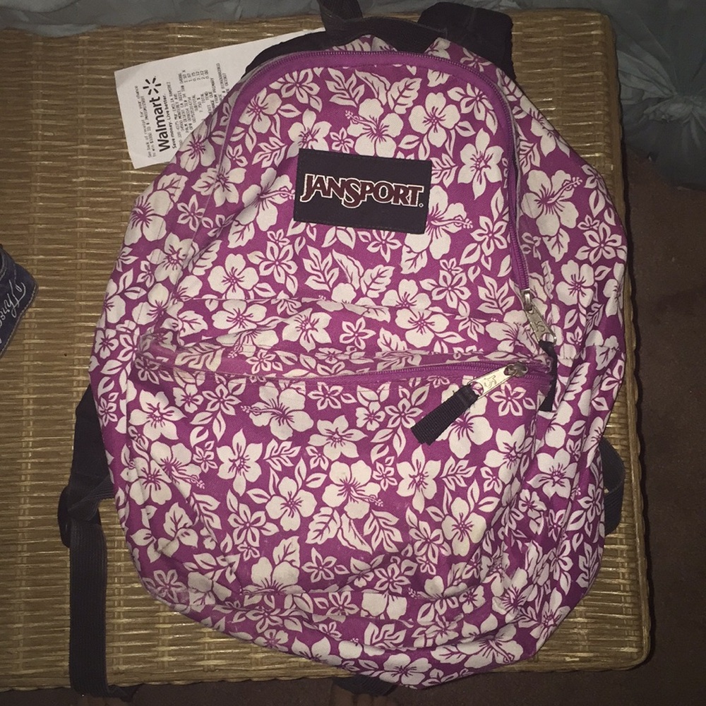 Jansport purple flower backpack
